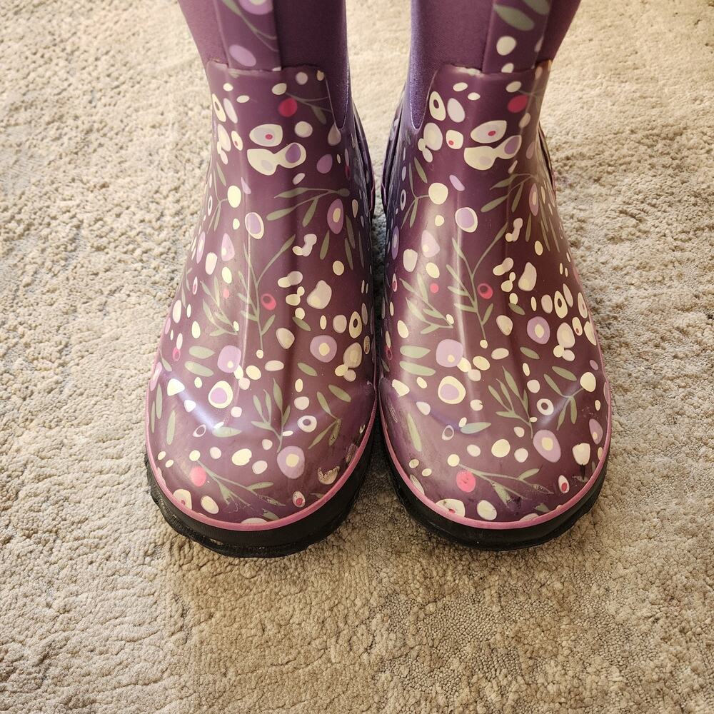 Bogs Boots Classic Cattail Size 3 Kids Purple Waterproof Rain Snow Boots Girls - Picture 4 of 6
